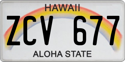HI license plate ZCV677