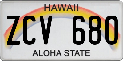 HI license plate ZCV680