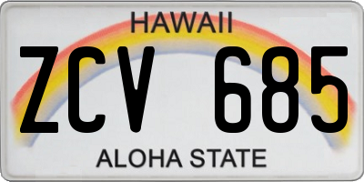 HI license plate ZCV685