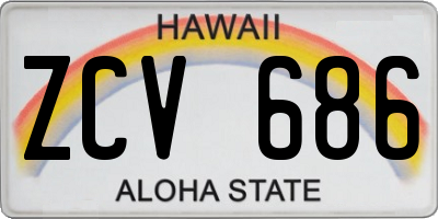 HI license plate ZCV686