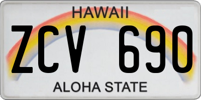 HI license plate ZCV690