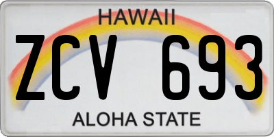 HI license plate ZCV693