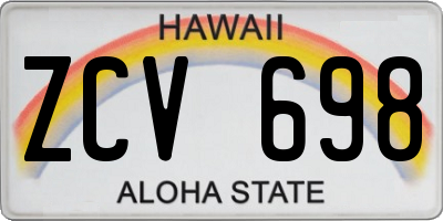 HI license plate ZCV698