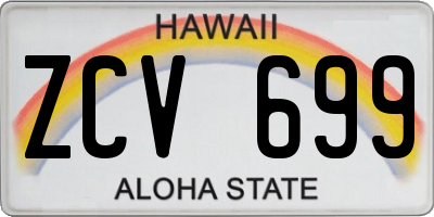 HI license plate ZCV699