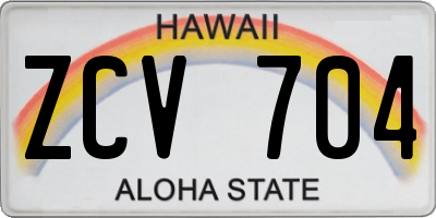 HI license plate ZCV704