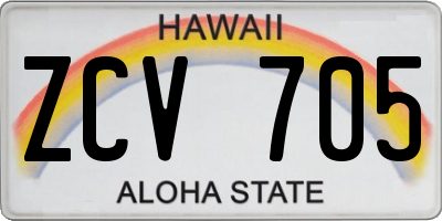 HI license plate ZCV705