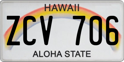 HI license plate ZCV706
