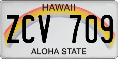 HI license plate ZCV709