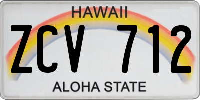 HI license plate ZCV712