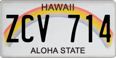 HI license plate ZCV714