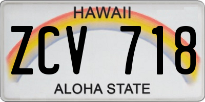 HI license plate ZCV718