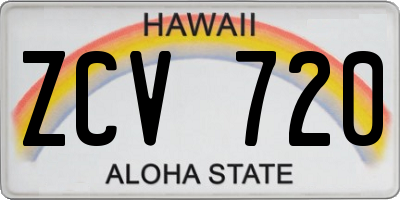 HI license plate ZCV720