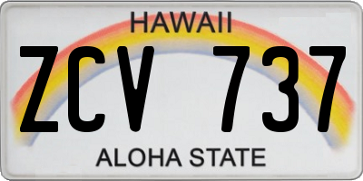 HI license plate ZCV737