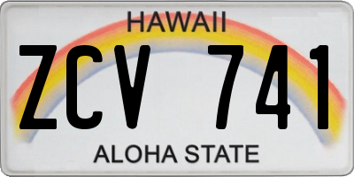 HI license plate ZCV741