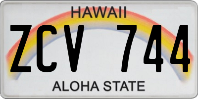 HI license plate ZCV744