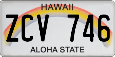HI license plate ZCV746