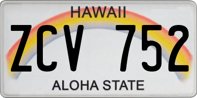 HI license plate ZCV752