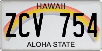 HI license plate ZCV754