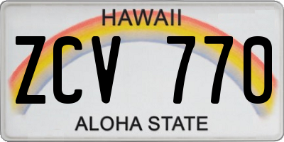 HI license plate ZCV770