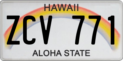 HI license plate ZCV771