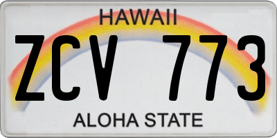 HI license plate ZCV773