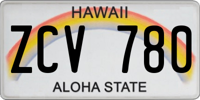 HI license plate ZCV780