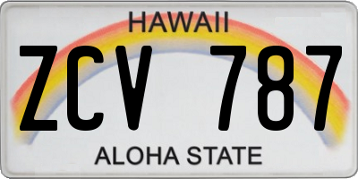 HI license plate ZCV787