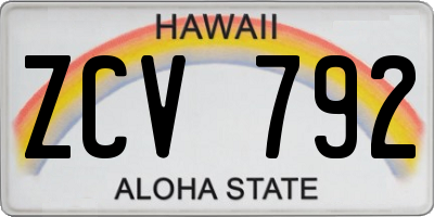 HI license plate ZCV792