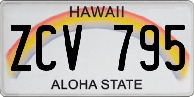HI license plate ZCV795