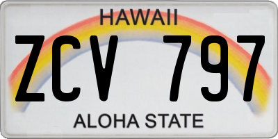 HI license plate ZCV797