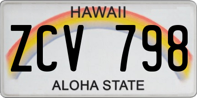 HI license plate ZCV798