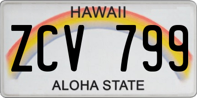 HI license plate ZCV799