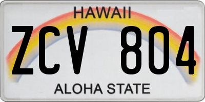 HI license plate ZCV804