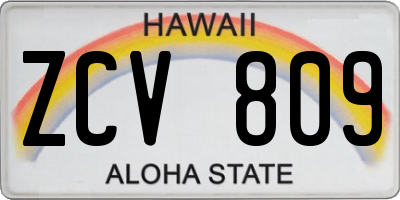 HI license plate ZCV809
