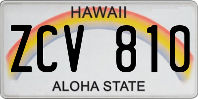 HI license plate ZCV810