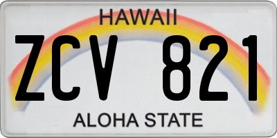HI license plate ZCV821