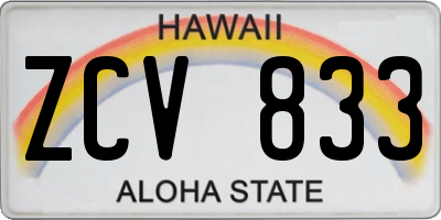 HI license plate ZCV833
