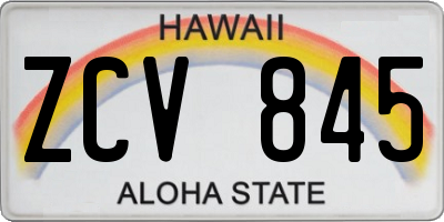 HI license plate ZCV845