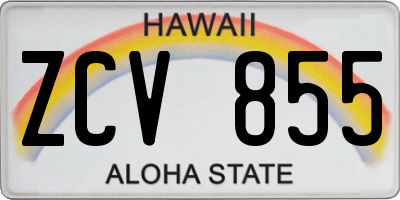 HI license plate ZCV855