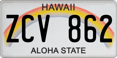 HI license plate ZCV862