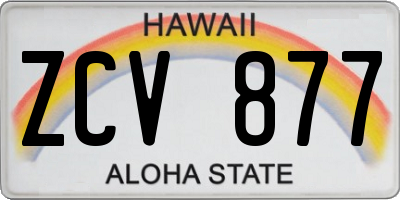 HI license plate ZCV877