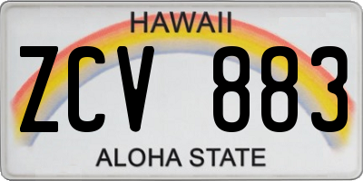 HI license plate ZCV883