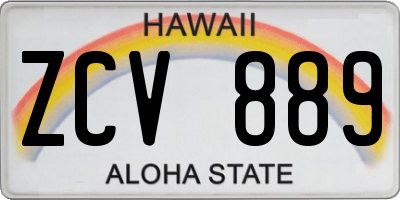 HI license plate ZCV889