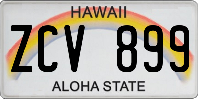 HI license plate ZCV899