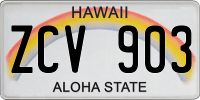 HI license plate ZCV903