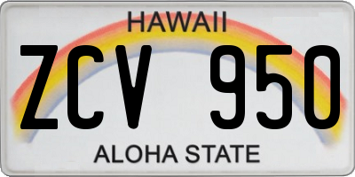 HI license plate ZCV950