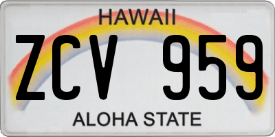 HI license plate ZCV959
