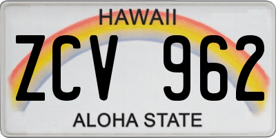 HI license plate ZCV962