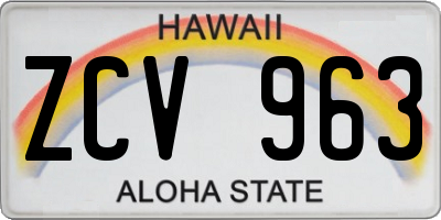 HI license plate ZCV963