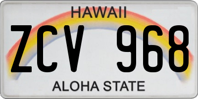 HI license plate ZCV968